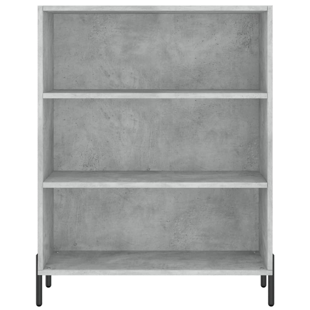 Visoka komoda siva betona 69,5x32,5x180 cm konstruirano drvo