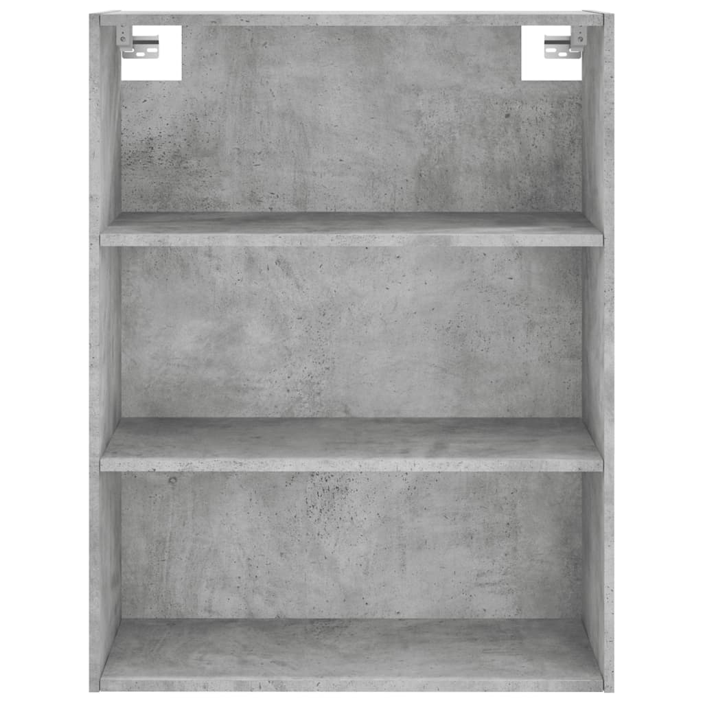 Visoka komoda siva betona 69,5x32,5x180 cm konstruirano drvo