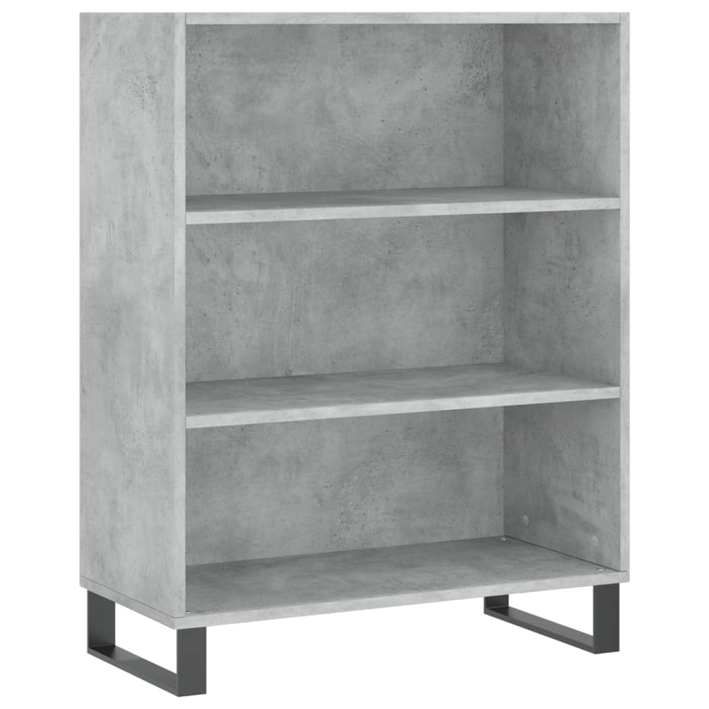 Visoka komoda siva betona 69,5x32,5x180 cm konstruirano drvo