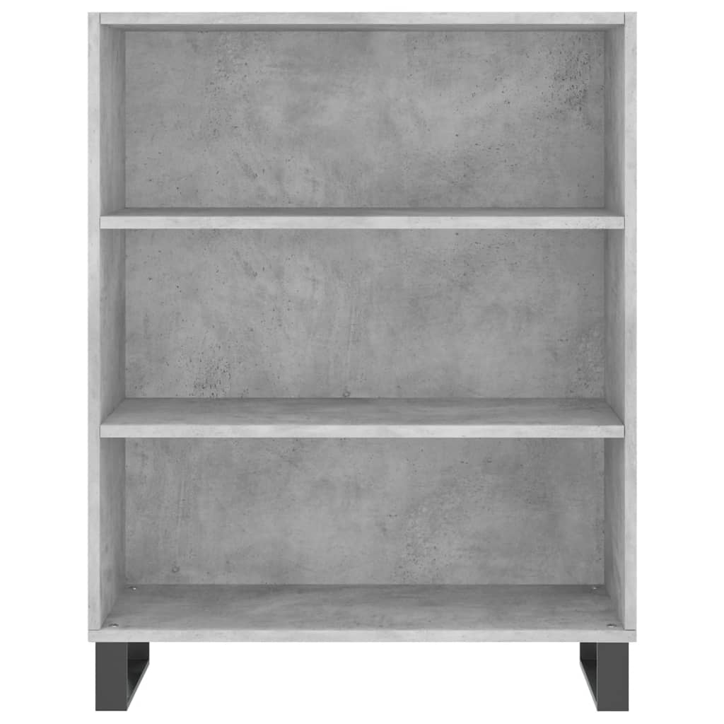 Visoka komoda siva betona 69,5x32,5x180 cm konstruirano drvo
