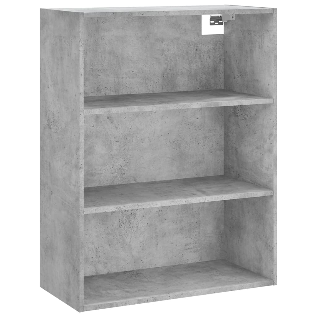 Visoka komoda siva betona 69,5x32,5x180 cm konstruirano drvo