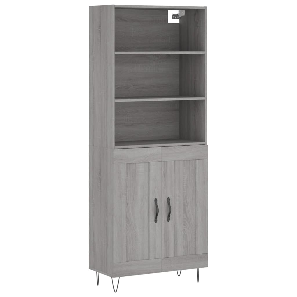 Visoka komoda siva sonome 69,5x34x180 cm od konstruiranog drva