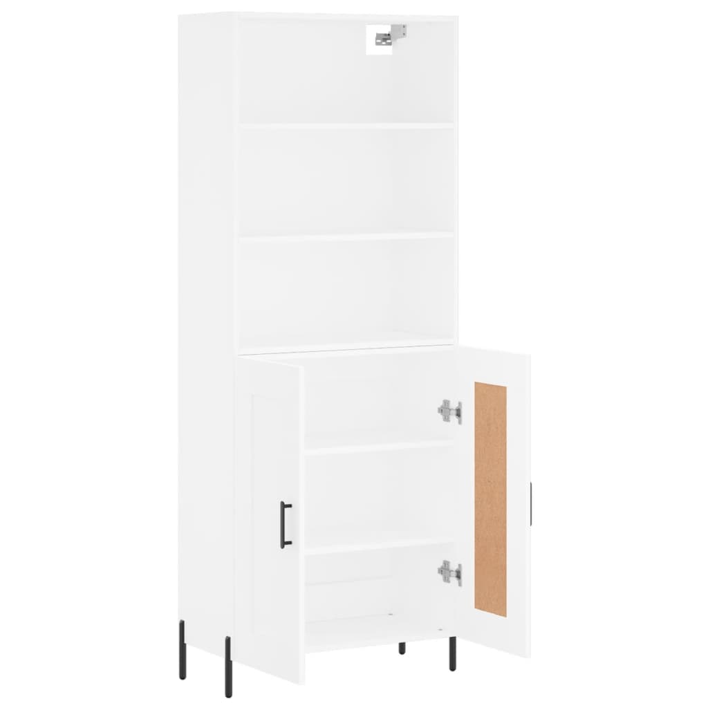 Visoka komoda bijela 69,5x34x180 cm konstruirano drvo