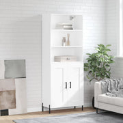 Visoka komoda bijela 69,5x34x180 cm konstruirano drvo