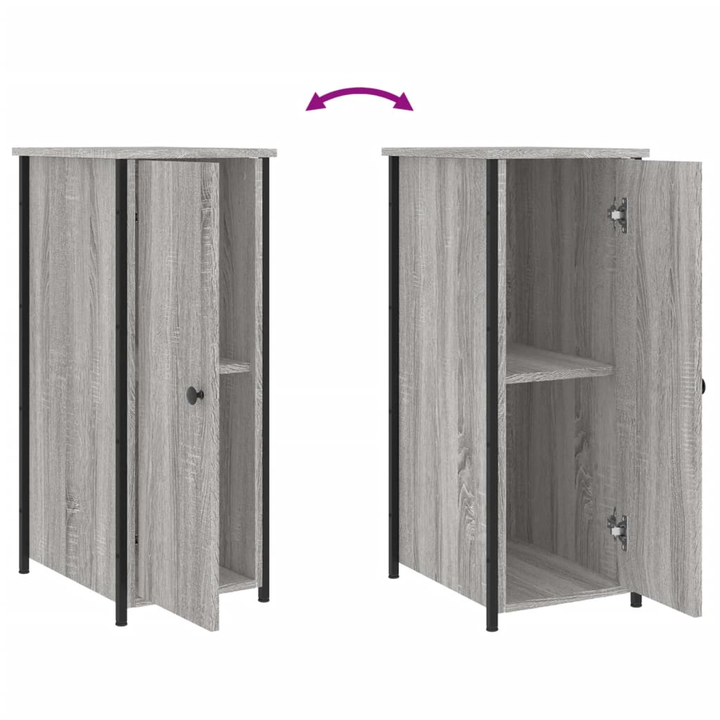 Noćni ormarići 2 kom boja hrasta 32x42x80 cm konstruirano drvo