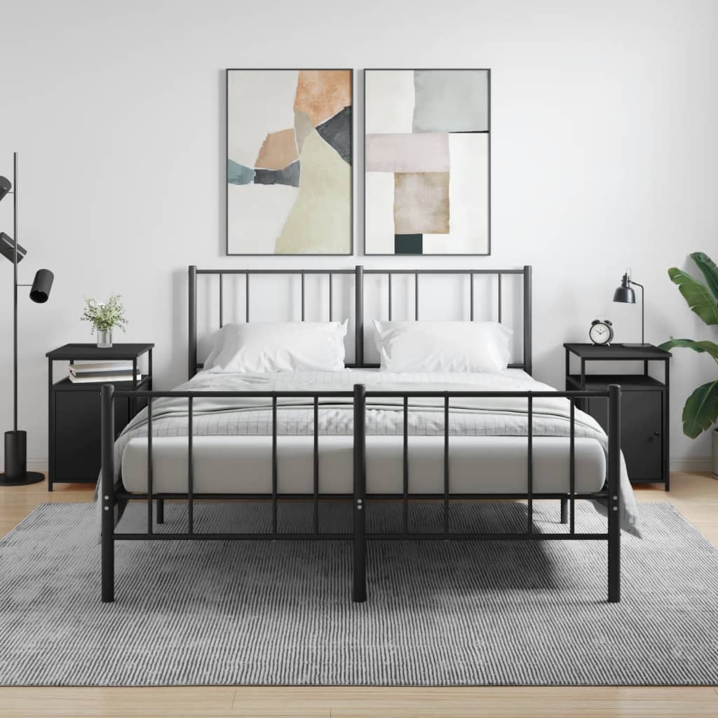 Noćni ormarići 2 kom crni 40x42x60 cm konstruirano drvo