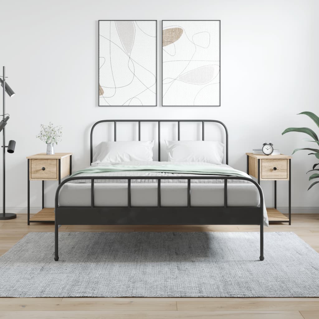 Noćni ormarići 2 kom boja hrasta 30x60x60 cm konstruirano drvo