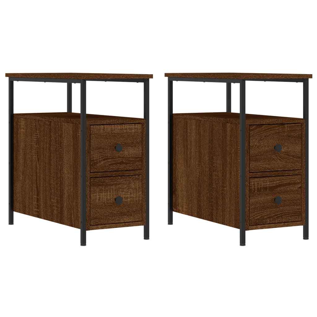 Noćni ormarići 2 kom boja hrasta 30x60x60 cm konstruirano drvo