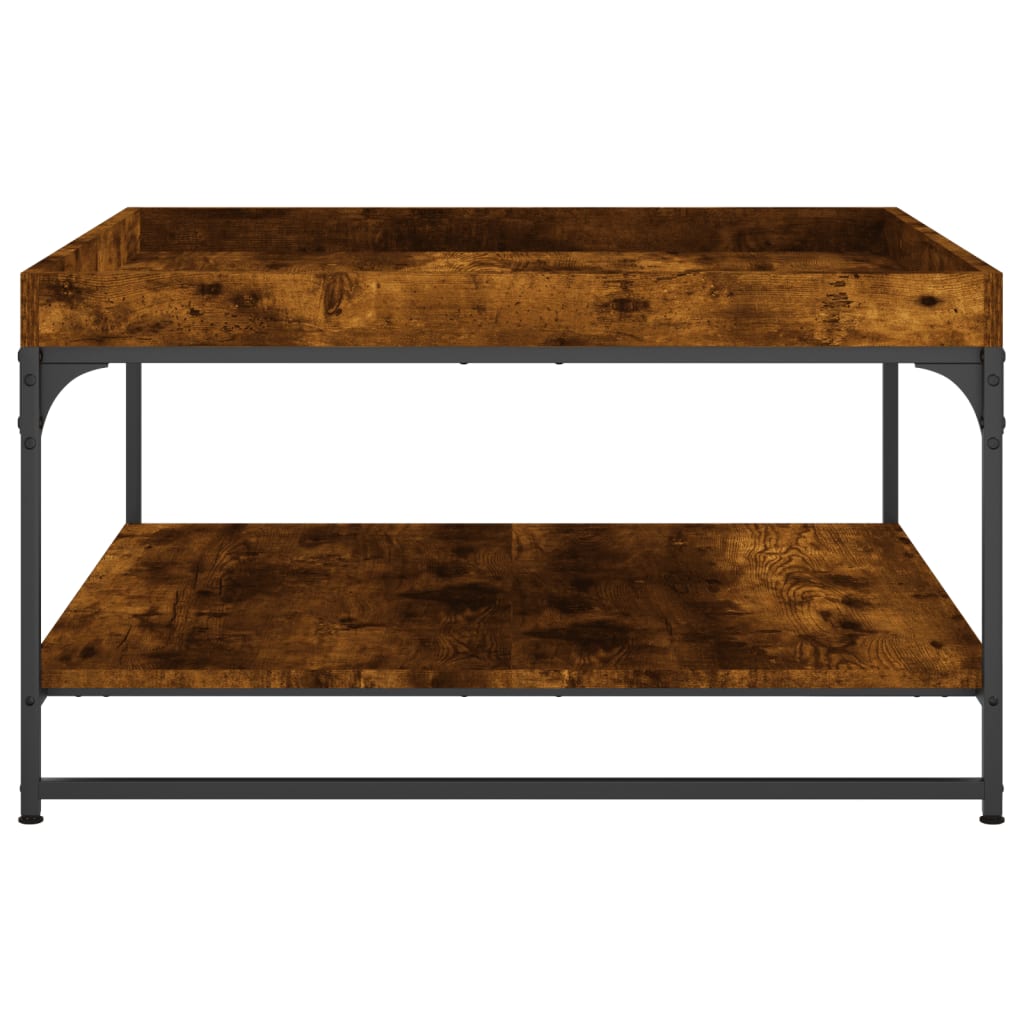 Stolić za kavu boja hrasta 80 x 80 x 45 cm od drva i željeza