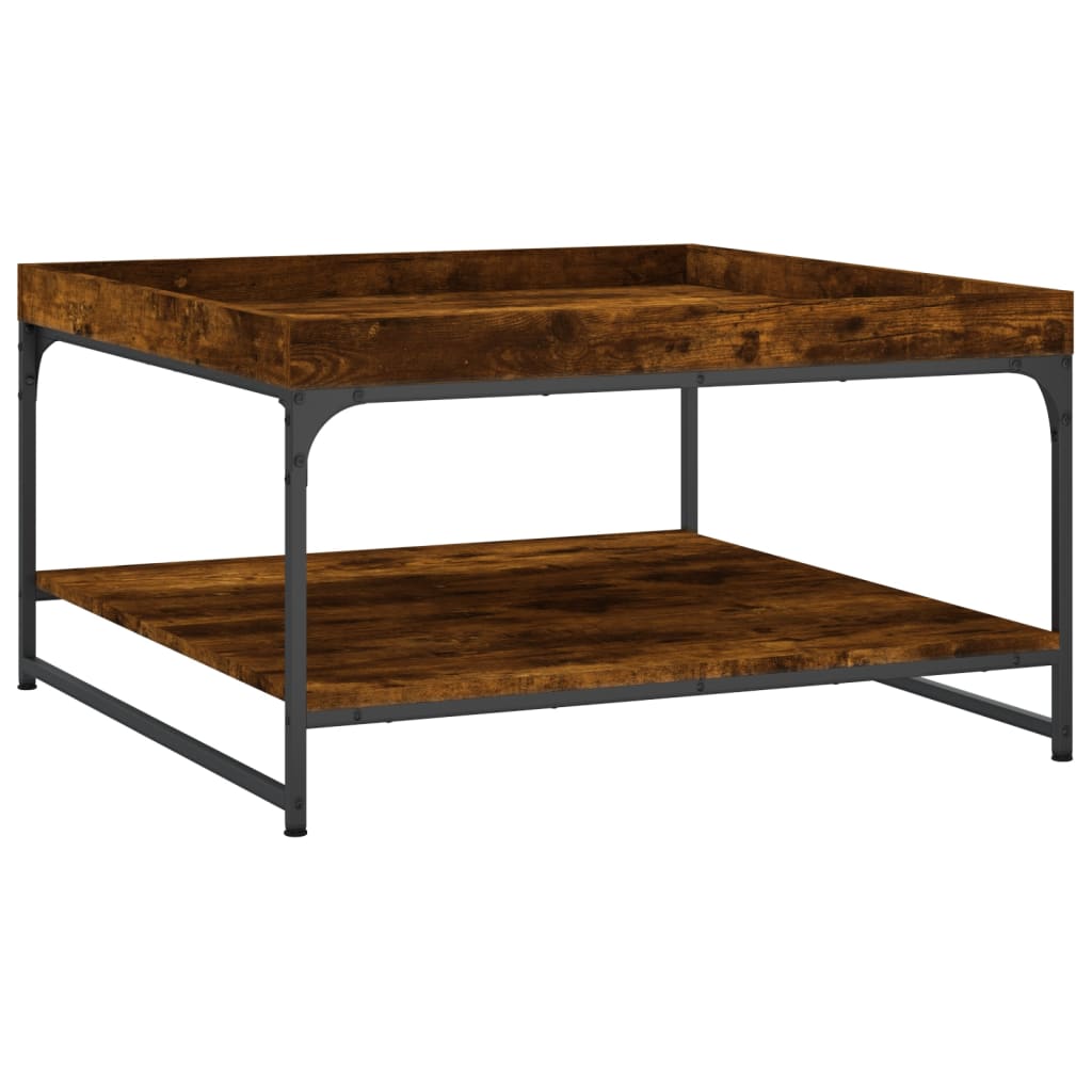 Stolić za kavu boja hrasta 80 x 80 x 45 cm od drva i željeza