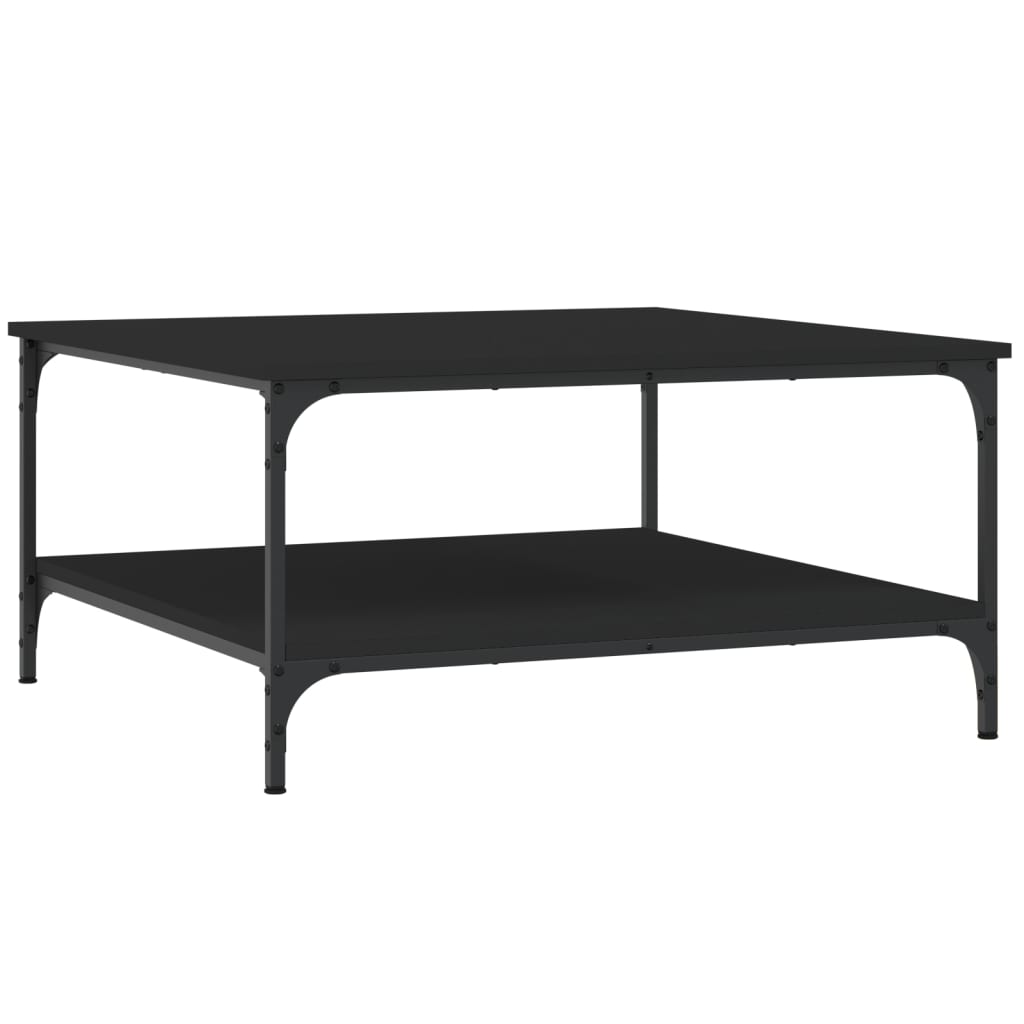 Stolić za kavu crni 80 x 80 x 40 cm od konstruiranog drva