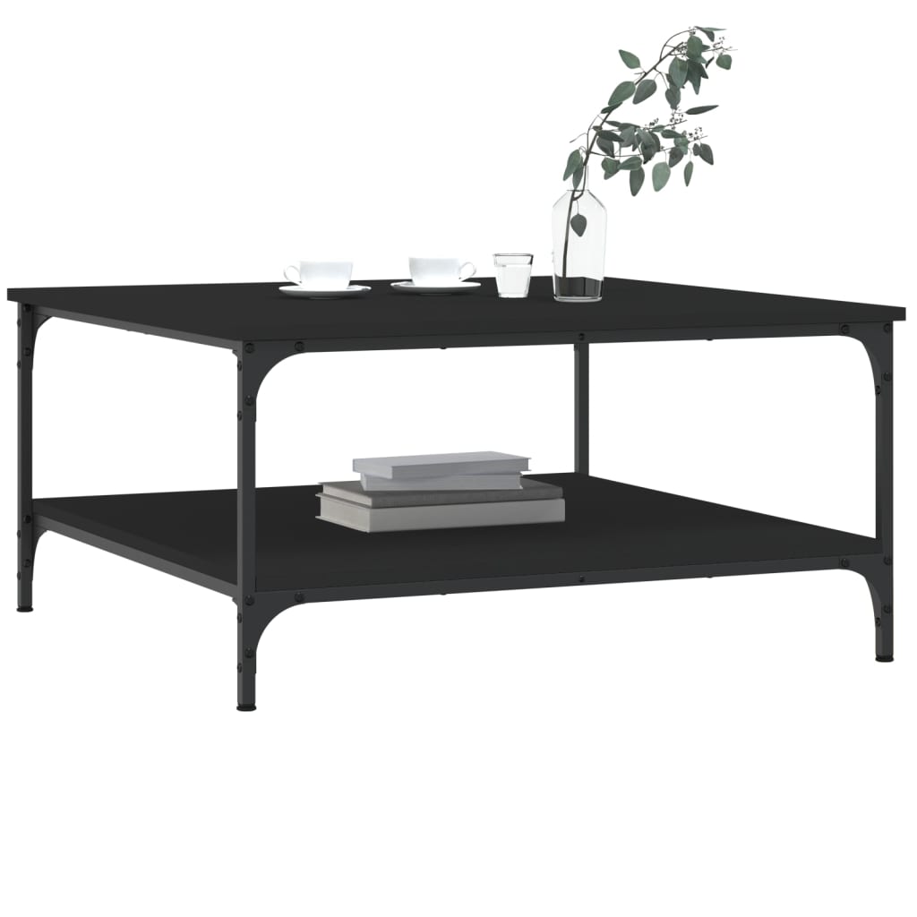 Stolić za kavu crni 80 x 80 x 40 cm od konstruiranog drva