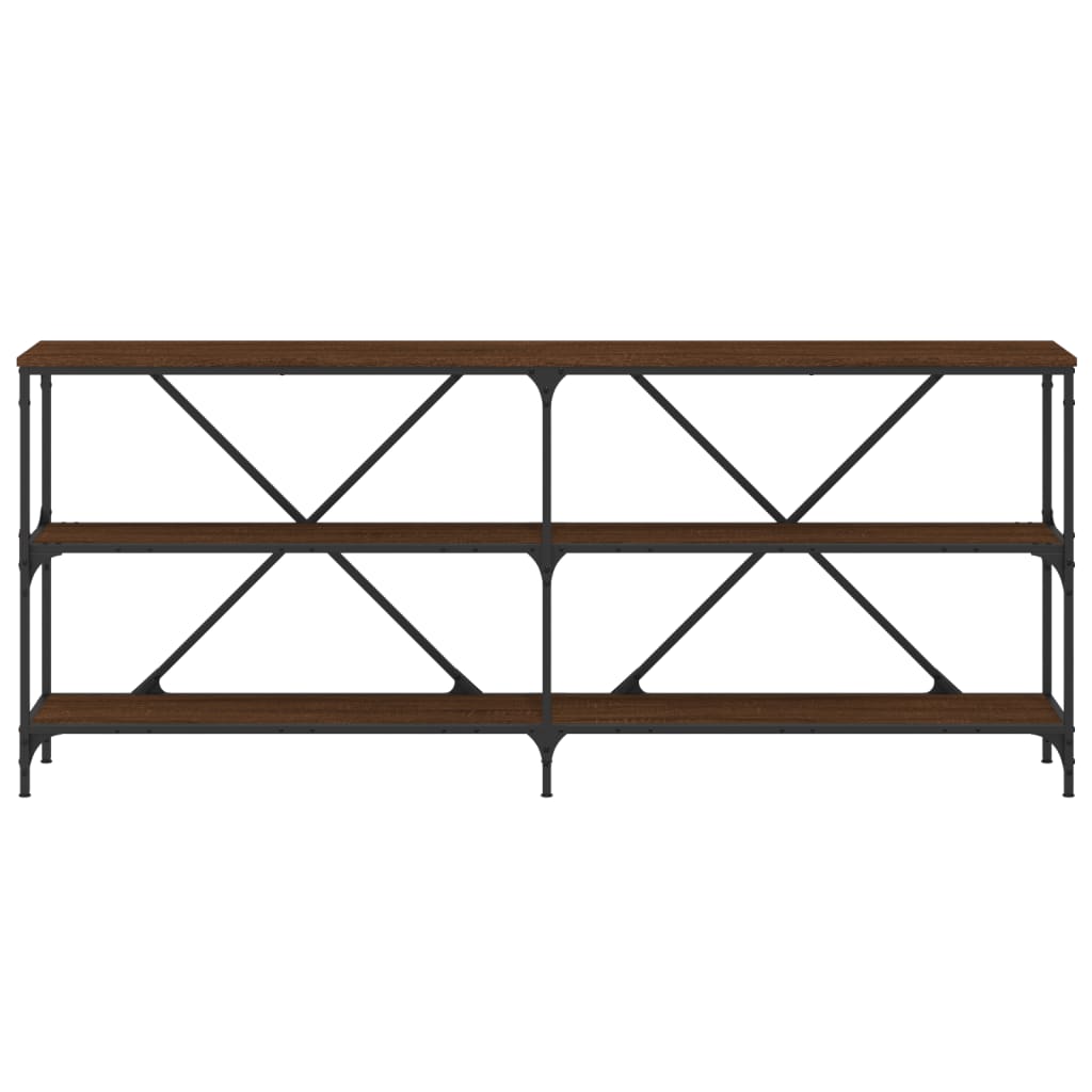 Konzoni stol boja smeđeg hrasta 180x30x75 cm od drva i željeza