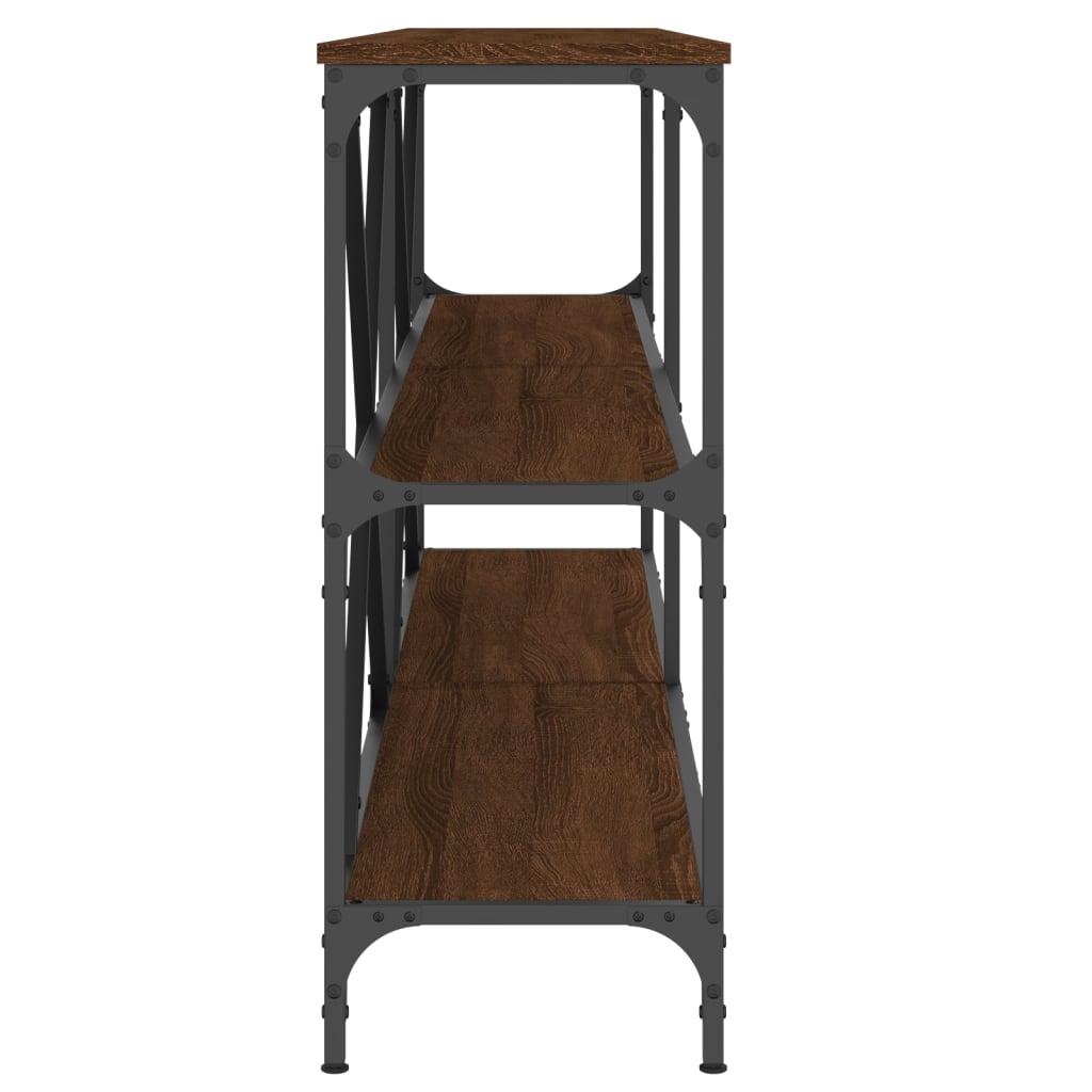 Konzoni stol boja smeđeg hrasta 180x30x75 cm od drva i željeza