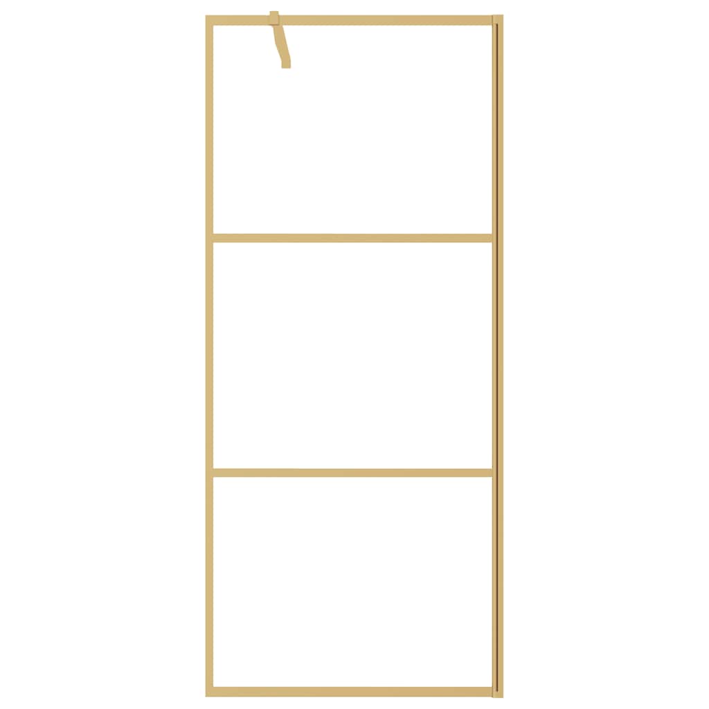 Stijenka za walk-in tuš s prozirnim staklom ESG zlatna 80x195cm