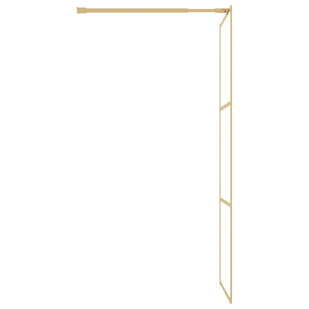 Stijenka za walk-in tuš s prozirnim staklom ESG zlatna 80x195cm