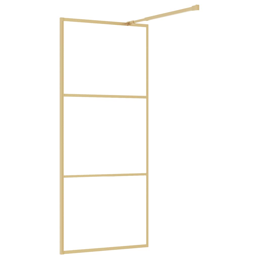 Stijenka za walk-in tuš s prozirnim staklom ESG zlatna 80x195cm