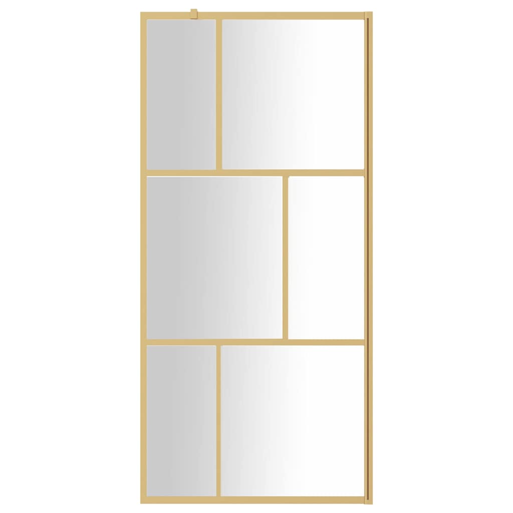 Stijenka za walk-in tuš s prozirnim staklom ESG zlatna 80x195cm