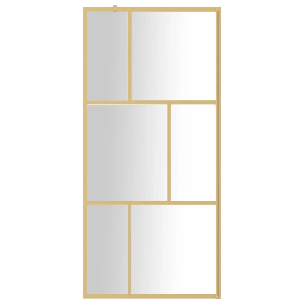 Stijenka za walk-in tuš sa staklom ESG zlatna 90 x 195 cm