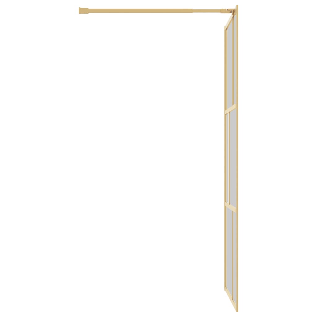Stijenka za walk-in tuš sa staklom ESG zlatna 90 x 195 cm