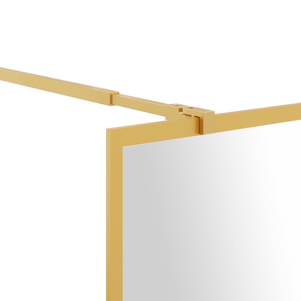 Stijenka za walk-in tuš sa staklom ESG zlatna 90 x 195 cm