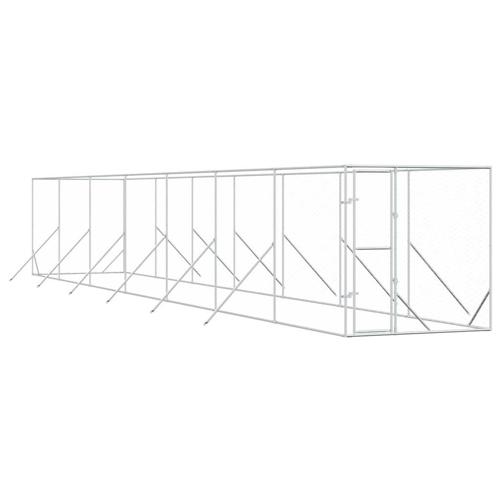 Vanjski kavez za pse srebrni 2 x 14 x 2 m od pocinčanog čelika