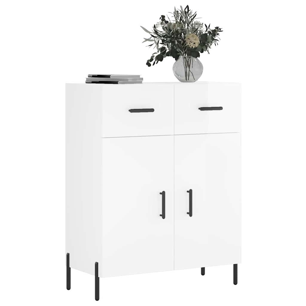 Komoda sjajna bijela 69,5x34x90 cm od konstruiranog drva