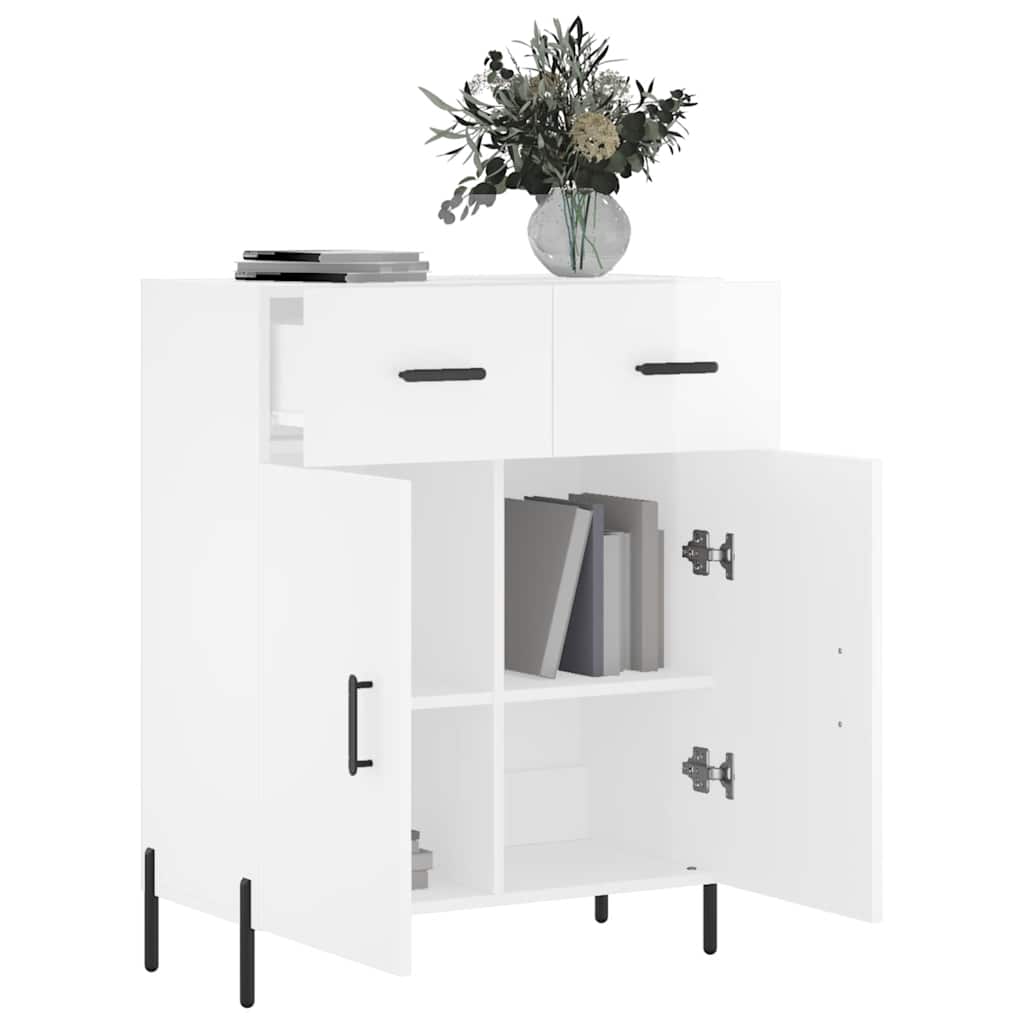 Komoda sjajna bijela 69,5x34x90 cm od konstruiranog drva