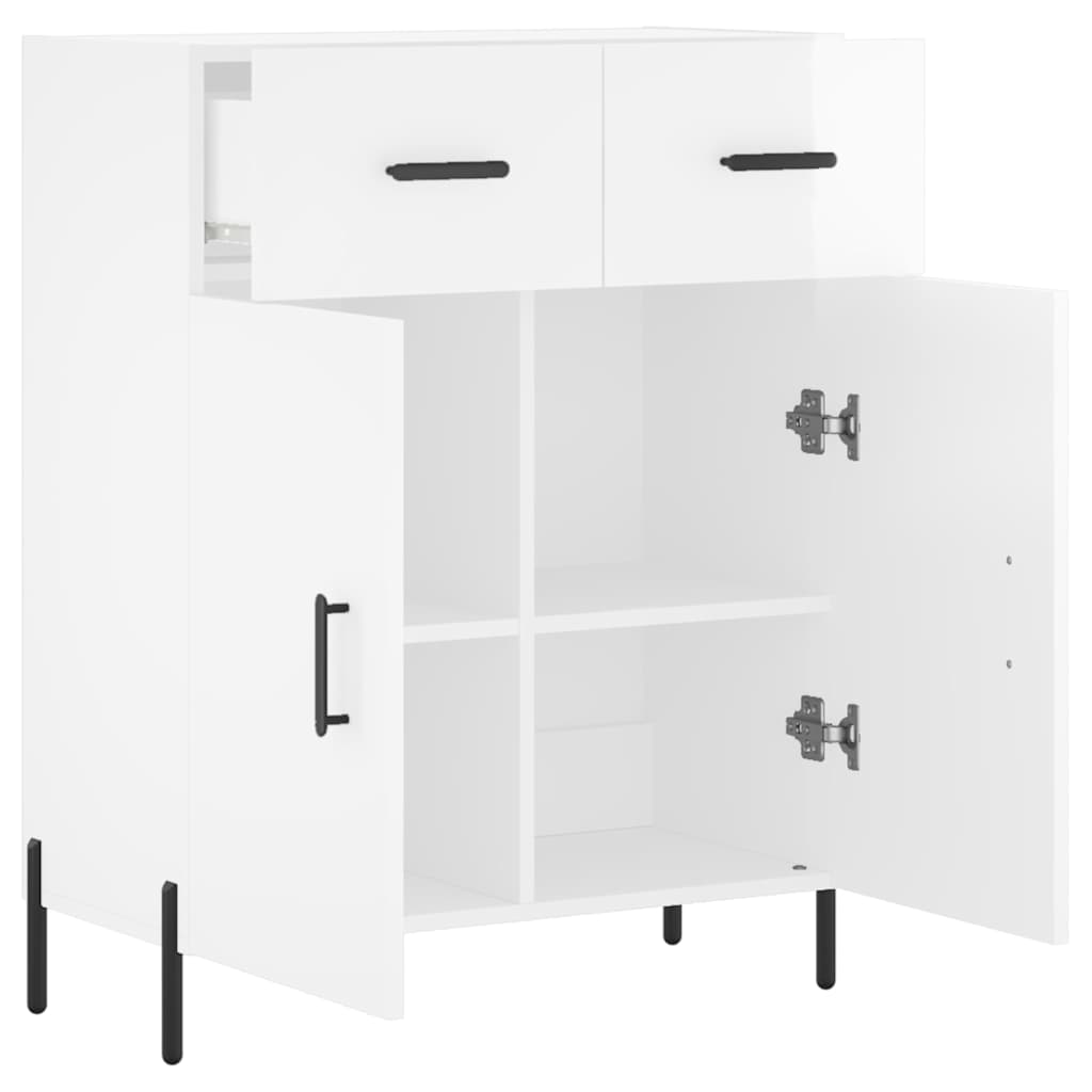 Komoda sjajna bijela 69,5x34x90 cm od konstruiranog drva