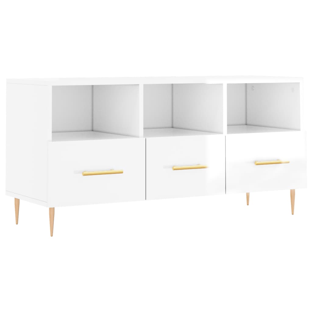 TV ormarić sjajni bijeli 102 x 36 x 50 cm od konstruiranog drva