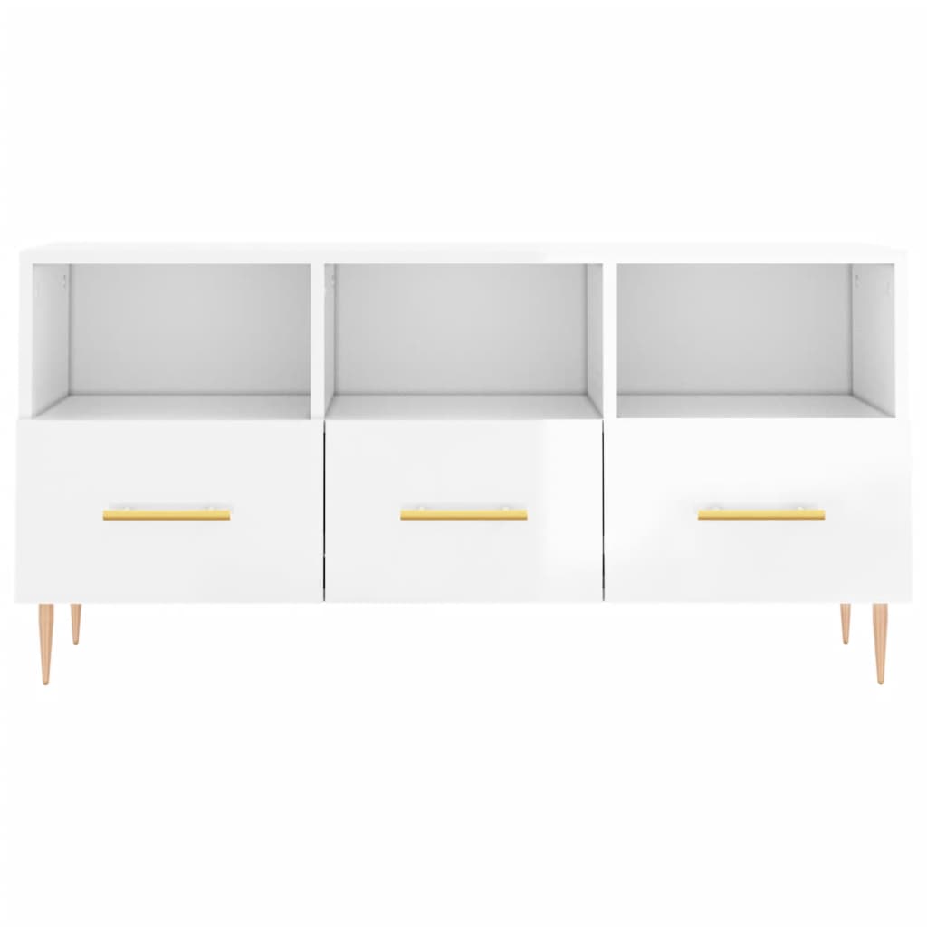 TV ormarić sjajni bijeli 102 x 36 x 50 cm od konstruiranog drva