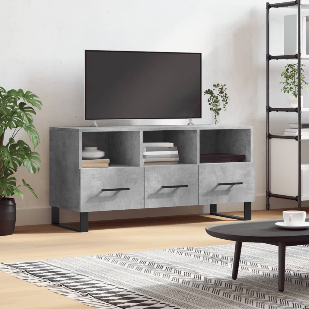 TV ormarić boja betona 102 x 36 x 50 cm od konstruiranog drva