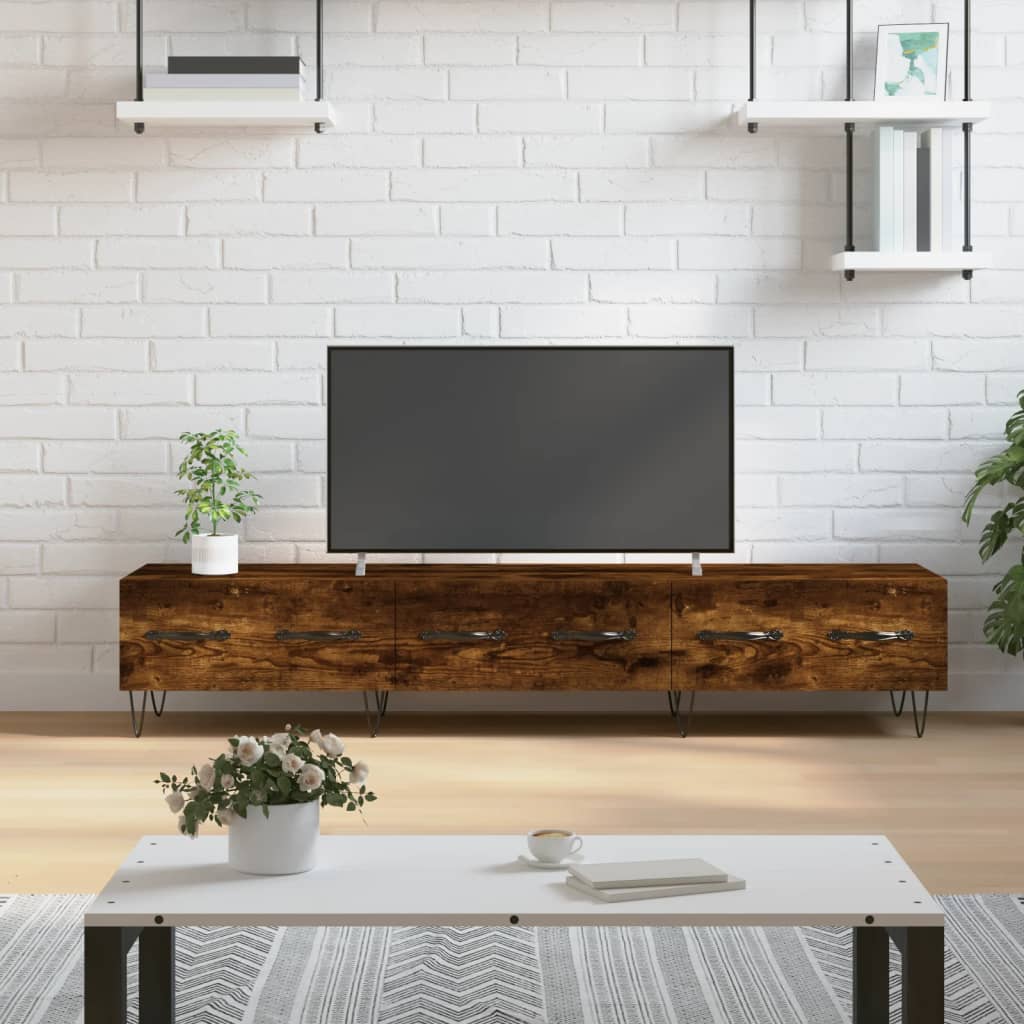 TV ormarić boja dimljenog hrasta 150x36x30 cm konstruirano drvo