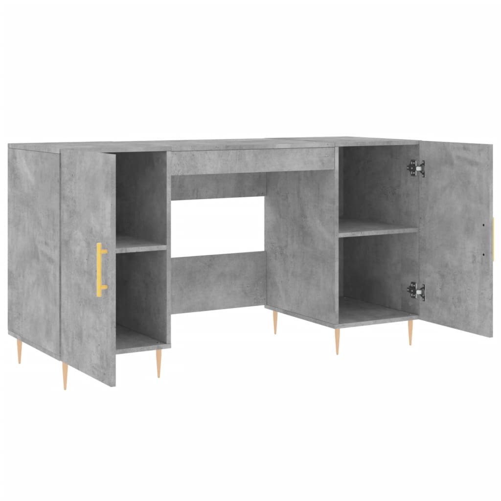 Radni stol boja betona 140 x 50 x 75 cm od konstruiranog drva