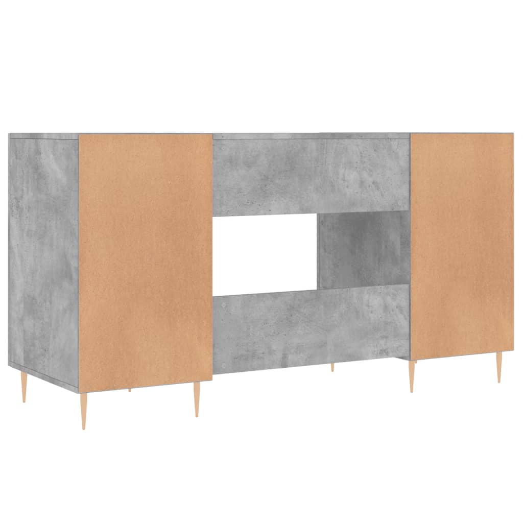 Radni stol boja betona 140 x 50 x 75 cm od konstruiranog drva