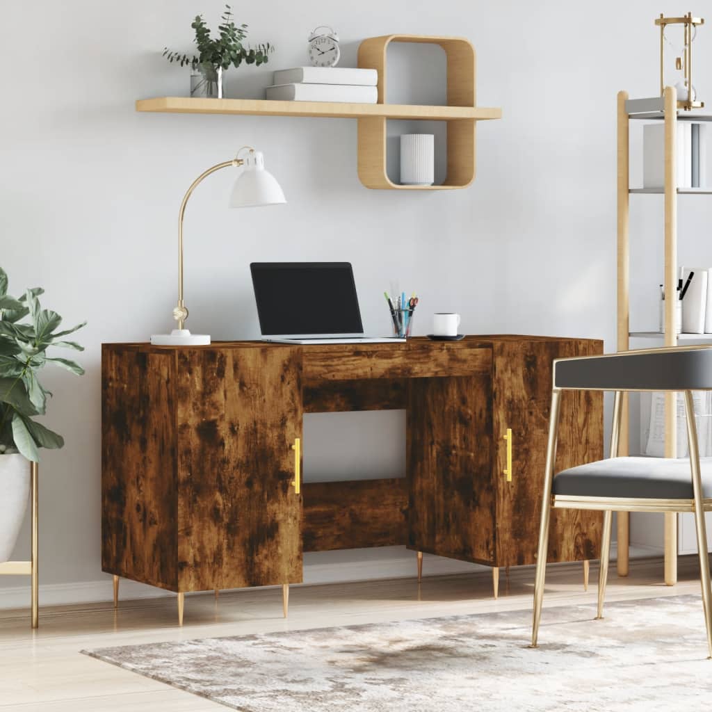 Radni stol boja dimljenog hrasta 140x50x75 cm konstruirano drvo
