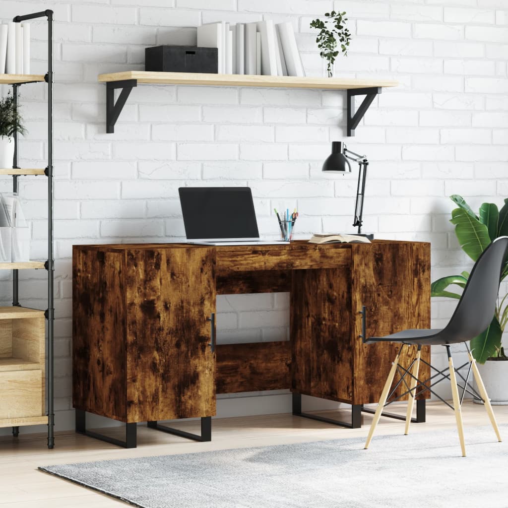 Radni stol boja dimljenog hrasta 140x50x75 cm konstruirano drvo