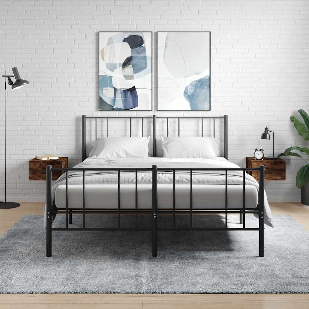 Zidni noćni ormarići 2 kom dimljenog hrasta 35x35x20 cm Smeđa