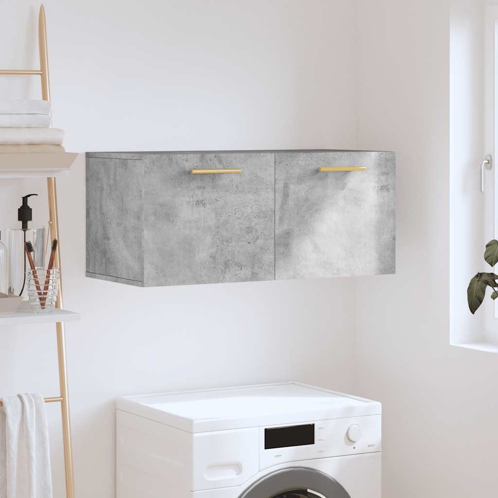 Zidni ormarić boja betona 80x36,5x35 cm od konstruiranog drva Siva 80 x 36.5 x 35 cm