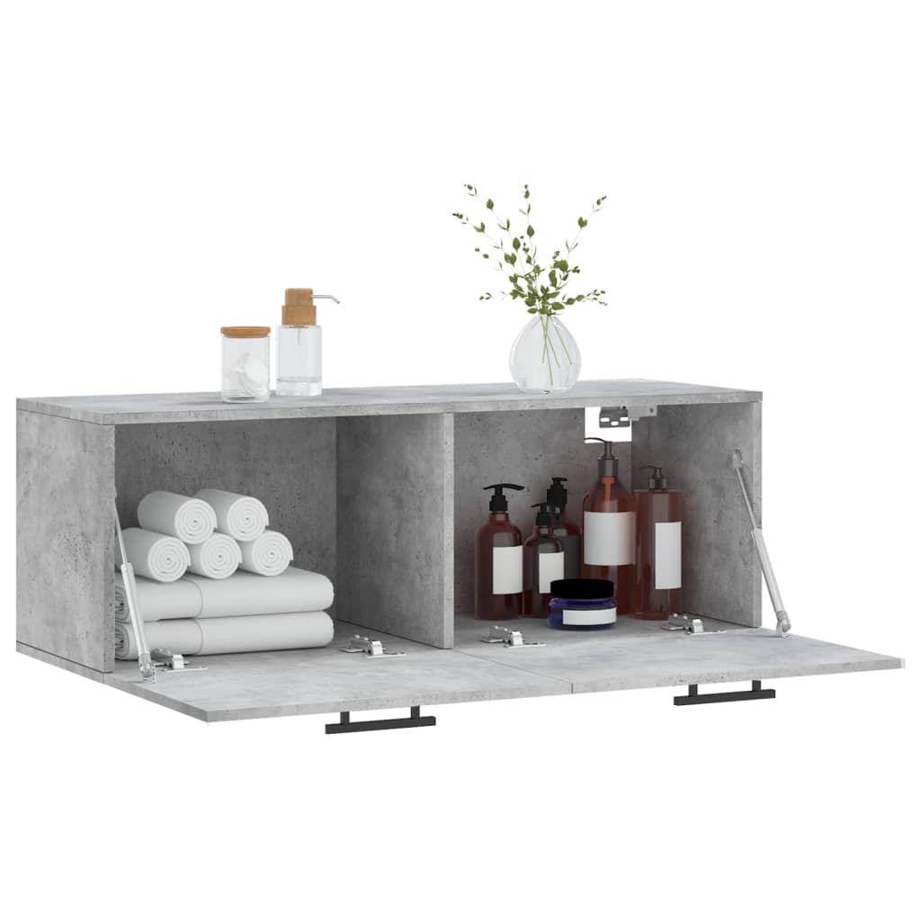 Zidni ormarić boja betona 100 x 36,5 x 35 cm konstruirano drvo