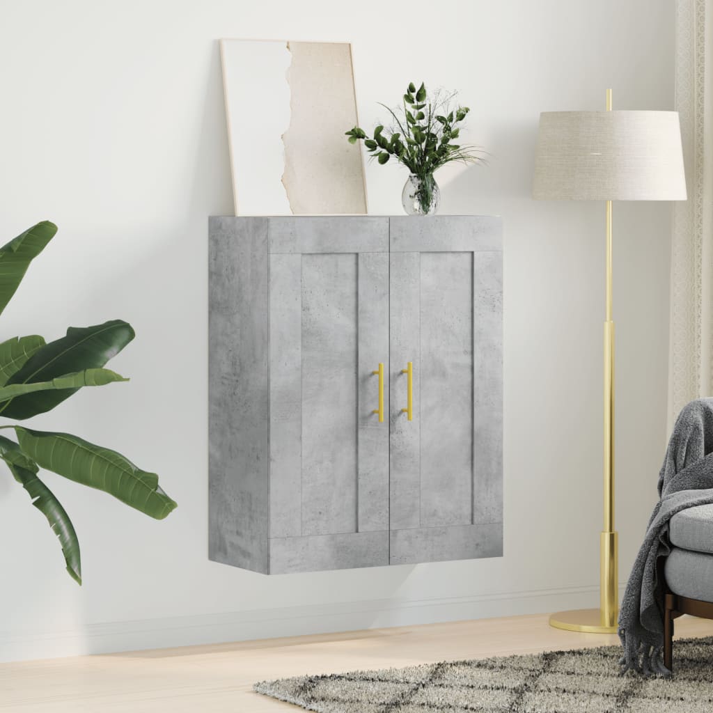 Zidni ormarić siva boja betona 69,5x34x90 cm konstruirano drvo