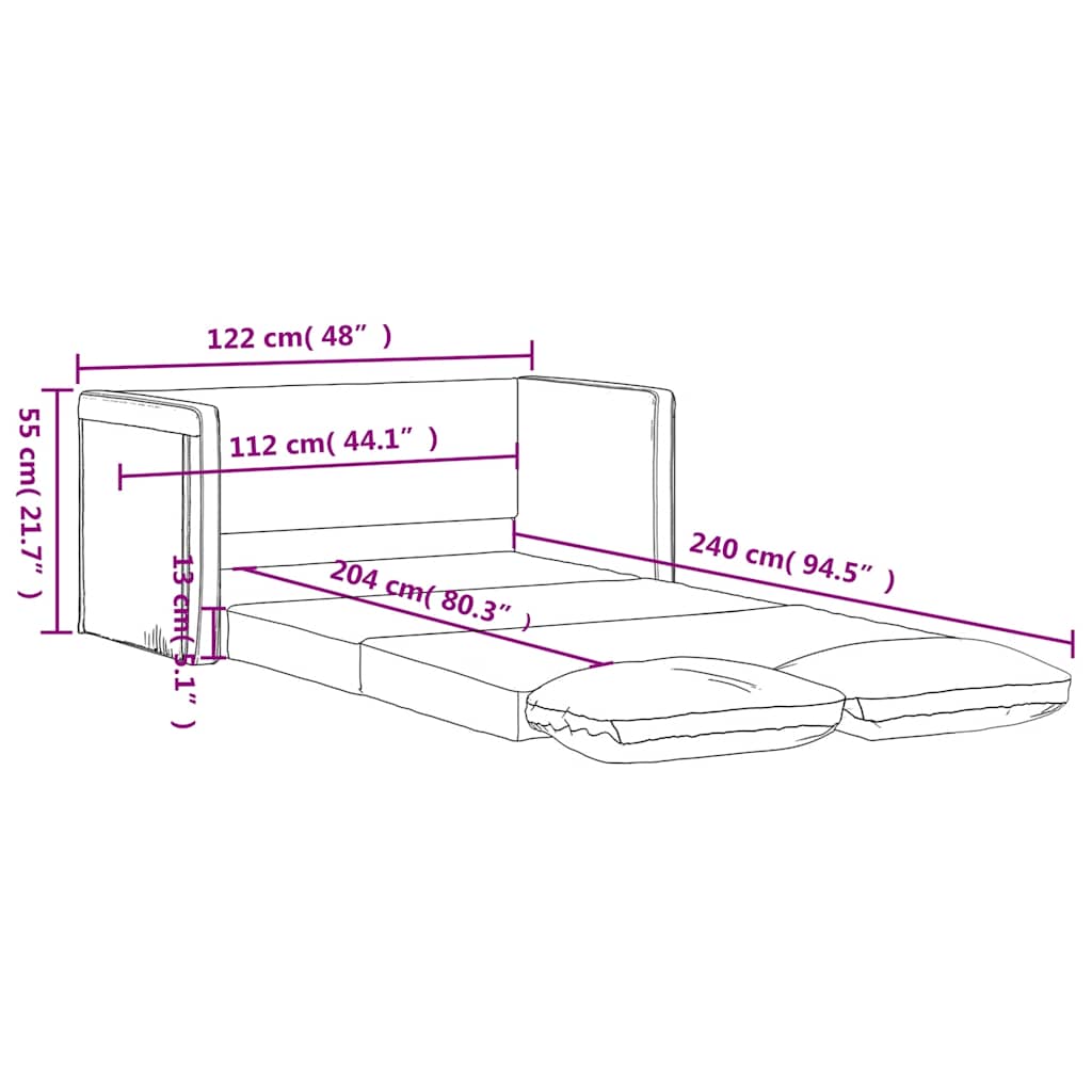 Podni kauč na razvlačenje 2-u-1 svjetlosivi 122x204x55cm baršun