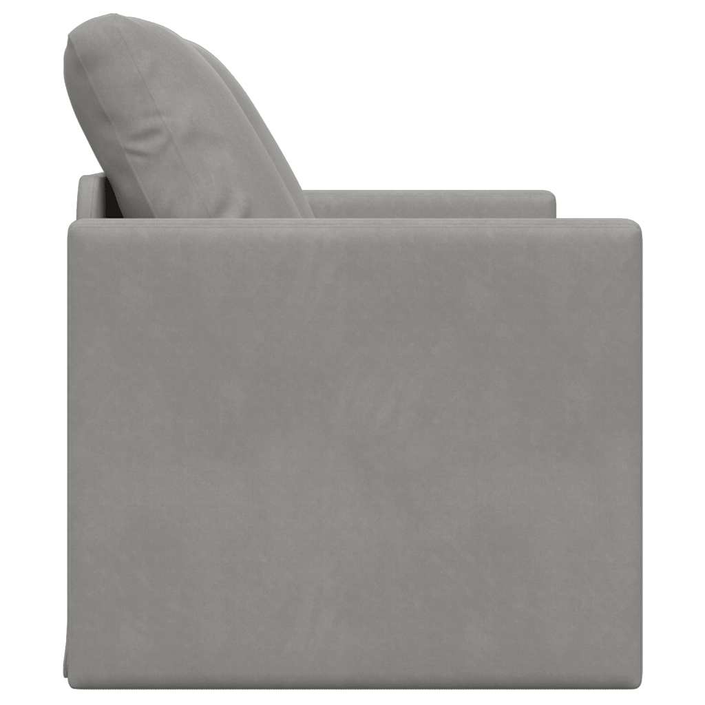 Podni kauč na razvlačenje 2-u-1 svjetlosivi 122x204x55cm baršun