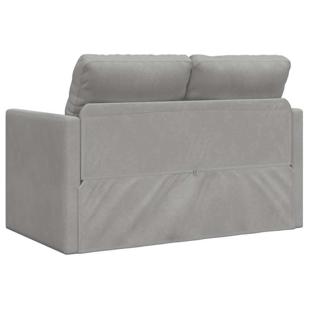 Podni kauč na razvlačenje 2-u-1 svjetlosivi 122x204x55cm baršun