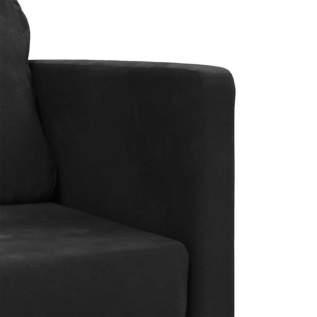 Podni kauč na razvlačenje 2-u-1 crni 122x204x55 cm baršunasti