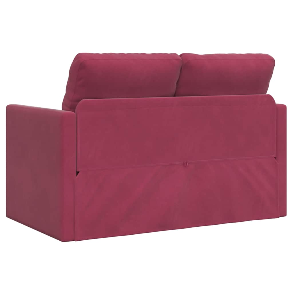 Podni kauč na razvlačenje 2-u-1 boja vina 122x204x55 cm baršun