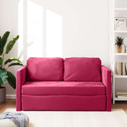 Podni kauč na razvlačenje 2-u-1 boja vina 122x204x55 cm baršun