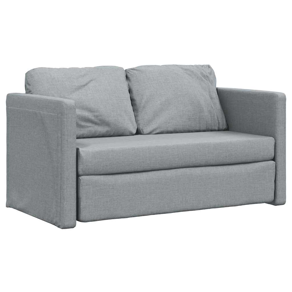 Podni kauč na razvlačenje 2-u-1 svjetlosivi 112x174x55cm baršun