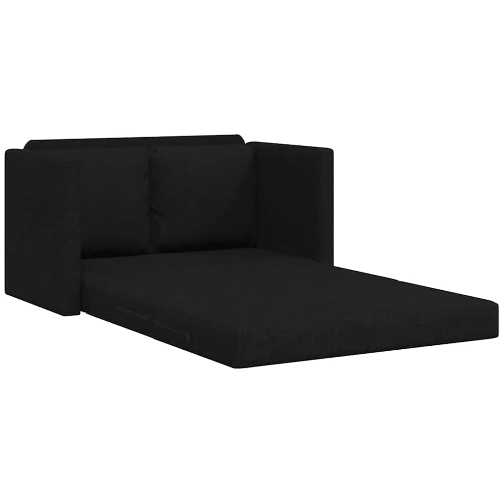 Podni kauč na razvlačenje 2-u-1 crni 112x174x55 cm od tkanine