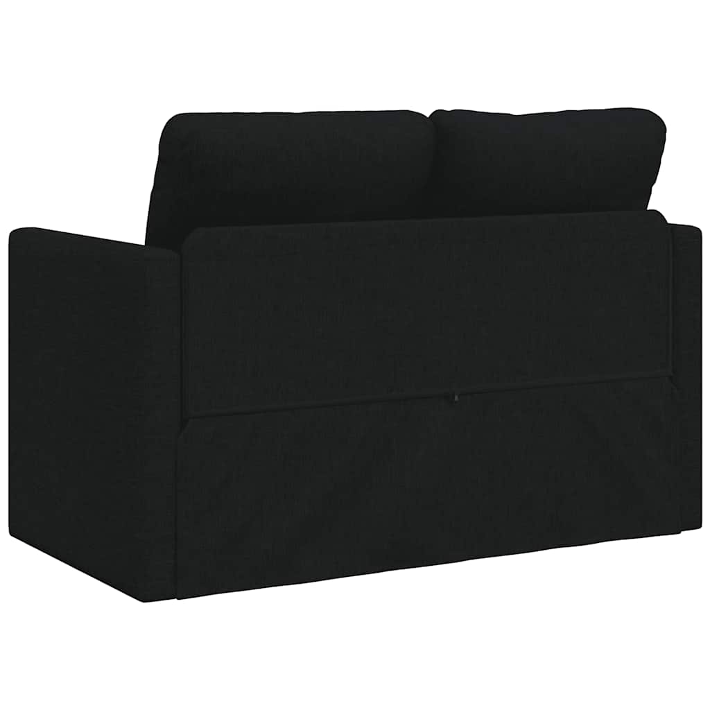 Podni kauč na razvlačenje 2-u-1 crni 112x174x55 cm od tkanine